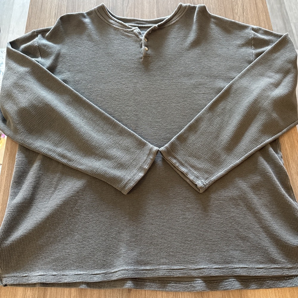 Vintage Gramicci Thermal Waffle Knit Long Sleeve Shirt Mens XXL Green‎ USA Made